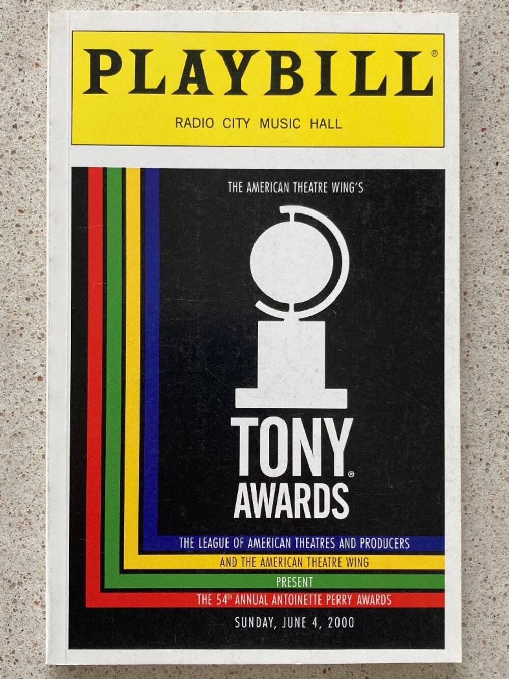 Craig Bierko Signed Tony Awards Playbill / Program 2000 RADIO CITY MUSIC HALL